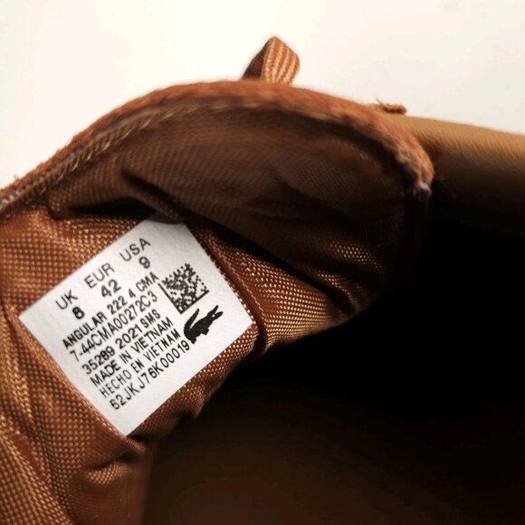 Lacoste Men's Angular 222-4 Sneakers Low-Top Shoes Brown/Off White Size US 9 - Picture 10 of 11